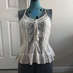 White sheer tank top